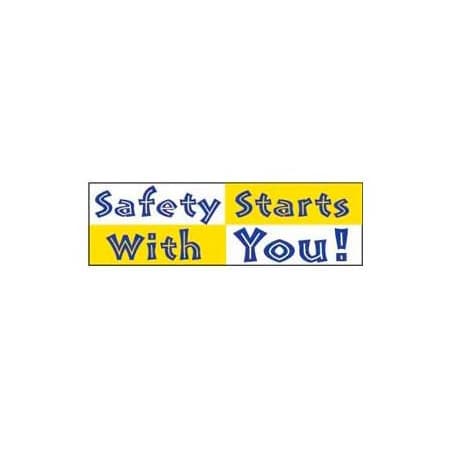 National Marker Co Banner, Safety Starts With You 3ft x 10ft BT23